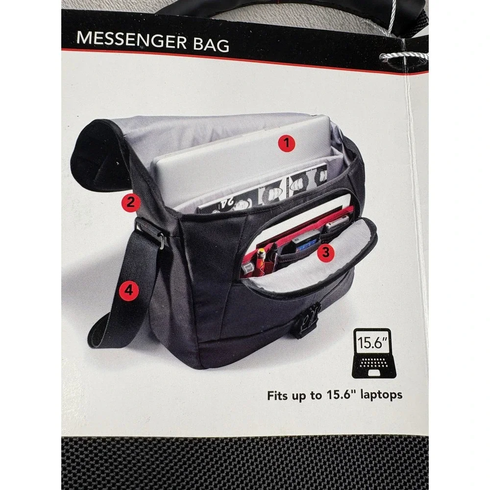 Samsonite Xenon 2 Messenger Bag Black Laptop Case 15.6 49878-1041 NWT